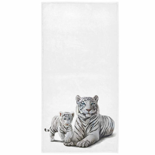 White Tigers 16x30 in Hand Towels