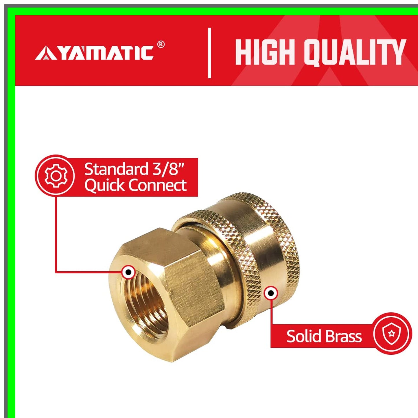 High-Pressure Quick Connect Coupler Set for Power Washers, 5000 PSI