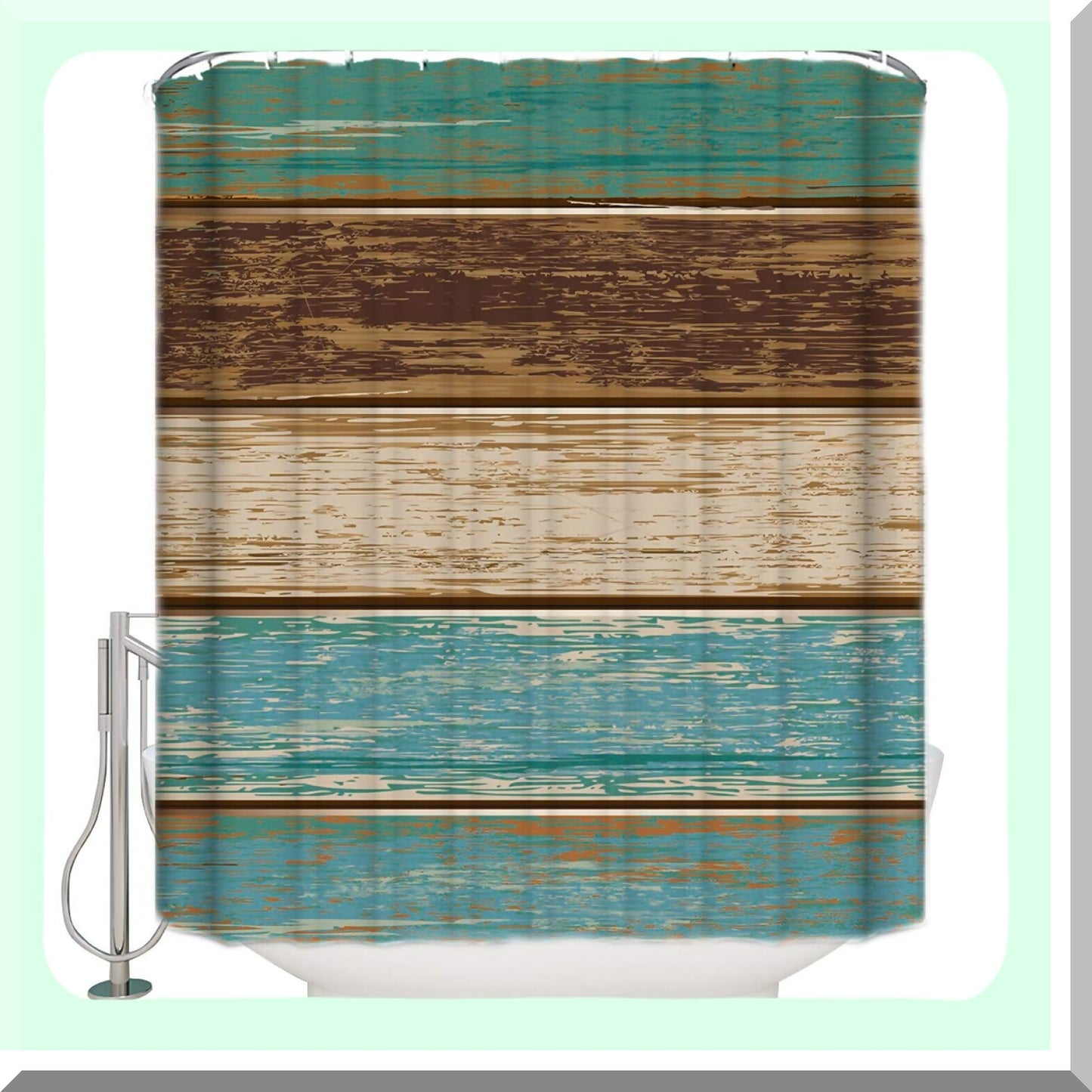 Rustic Teal Shower Curtain 60" x 72" with Hooks