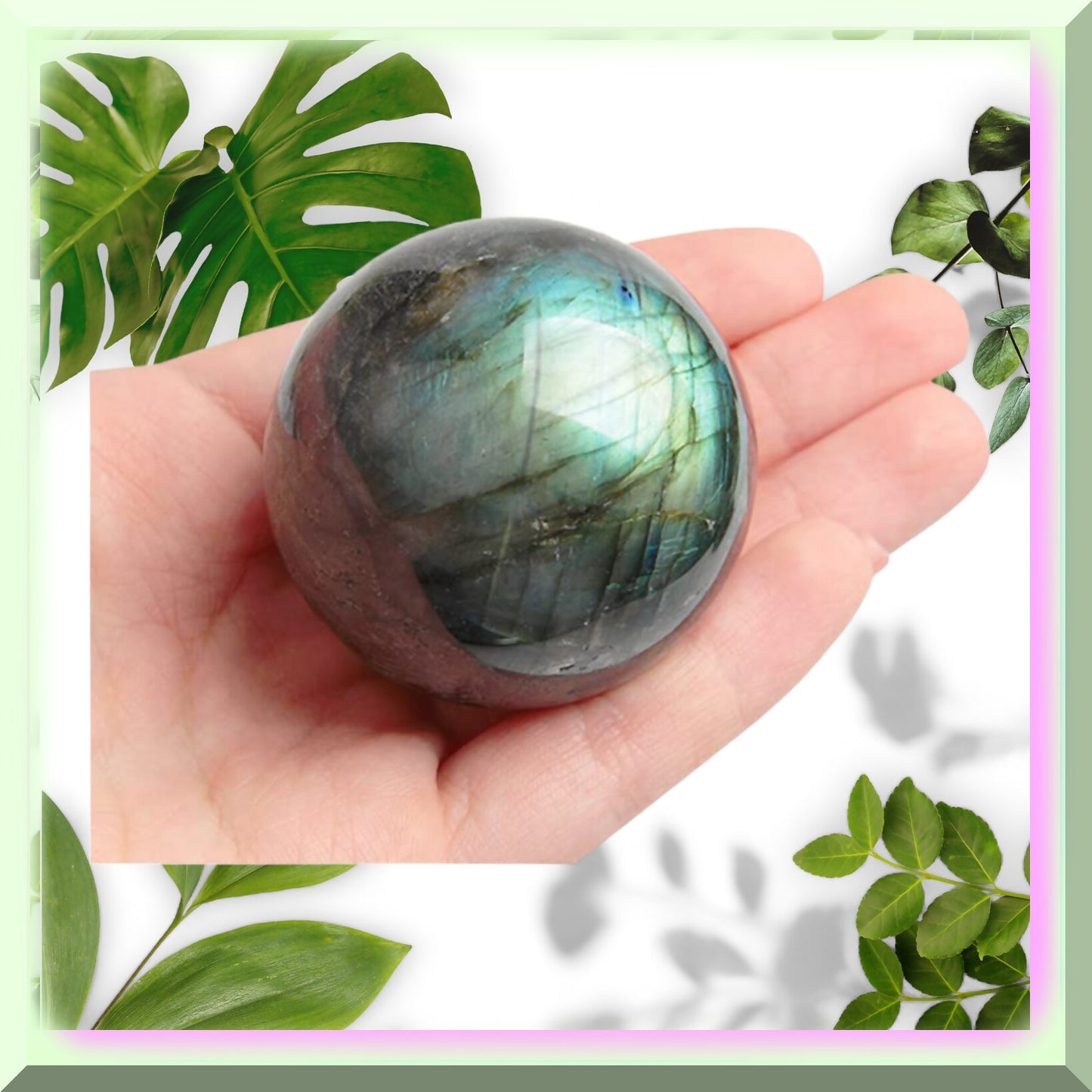 40mm Labradorite Quartz Crystal Sphere
