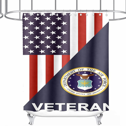 Stars and Stripes Air Force Shower Curtain 72x72 Inches