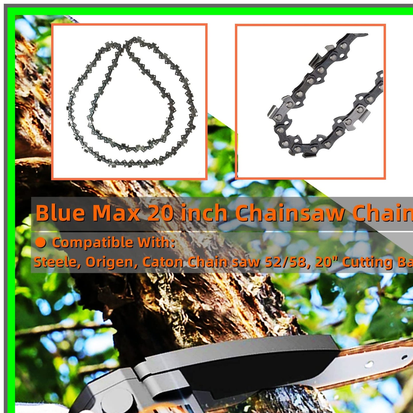 20-Inch Chainsaw Chain Replacement for Steele Poulan 0.325 Pitch 76 Links