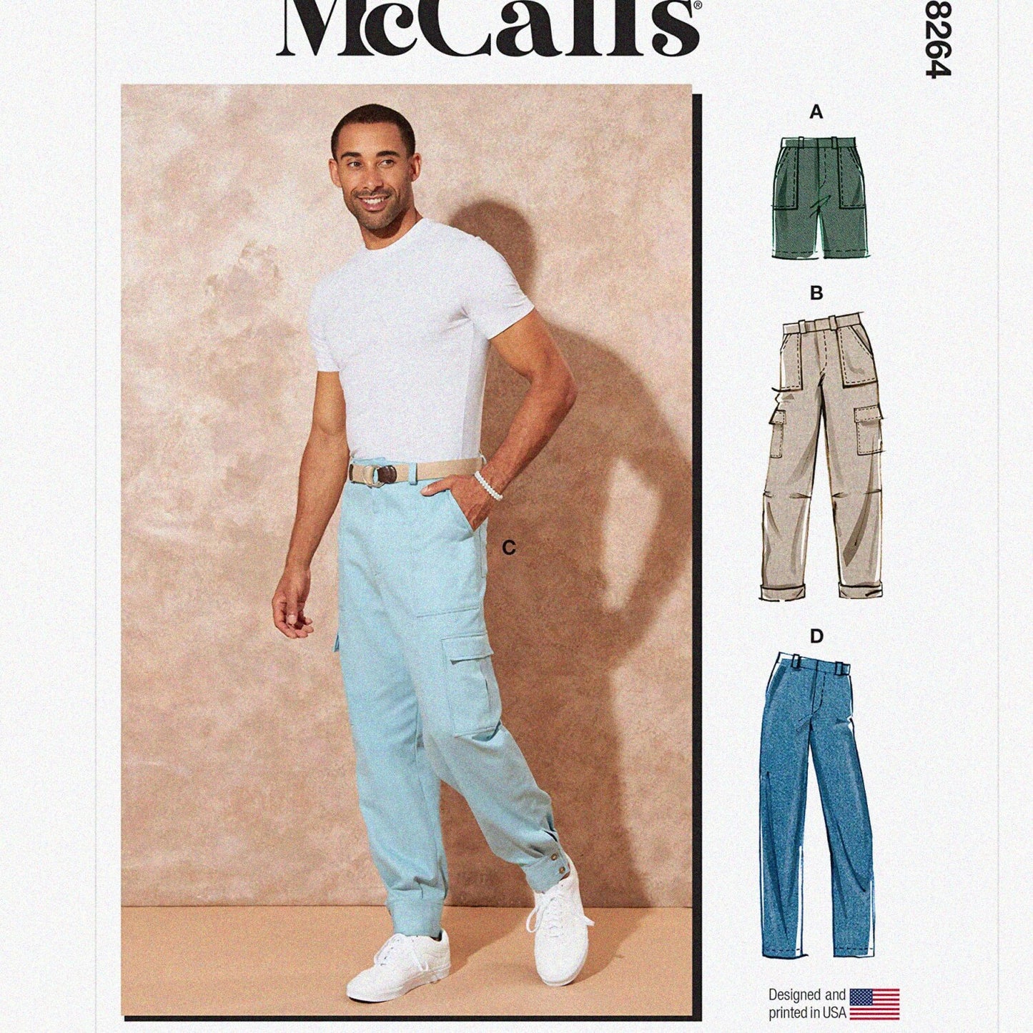Men's Light Blue Skirt and Pants Sewing Pattern Kit