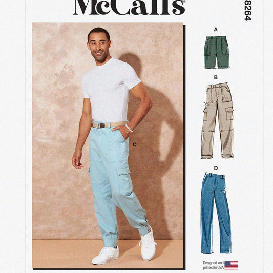 Men's Light Blue Sewing Pattern Kit for Skirt and Pants