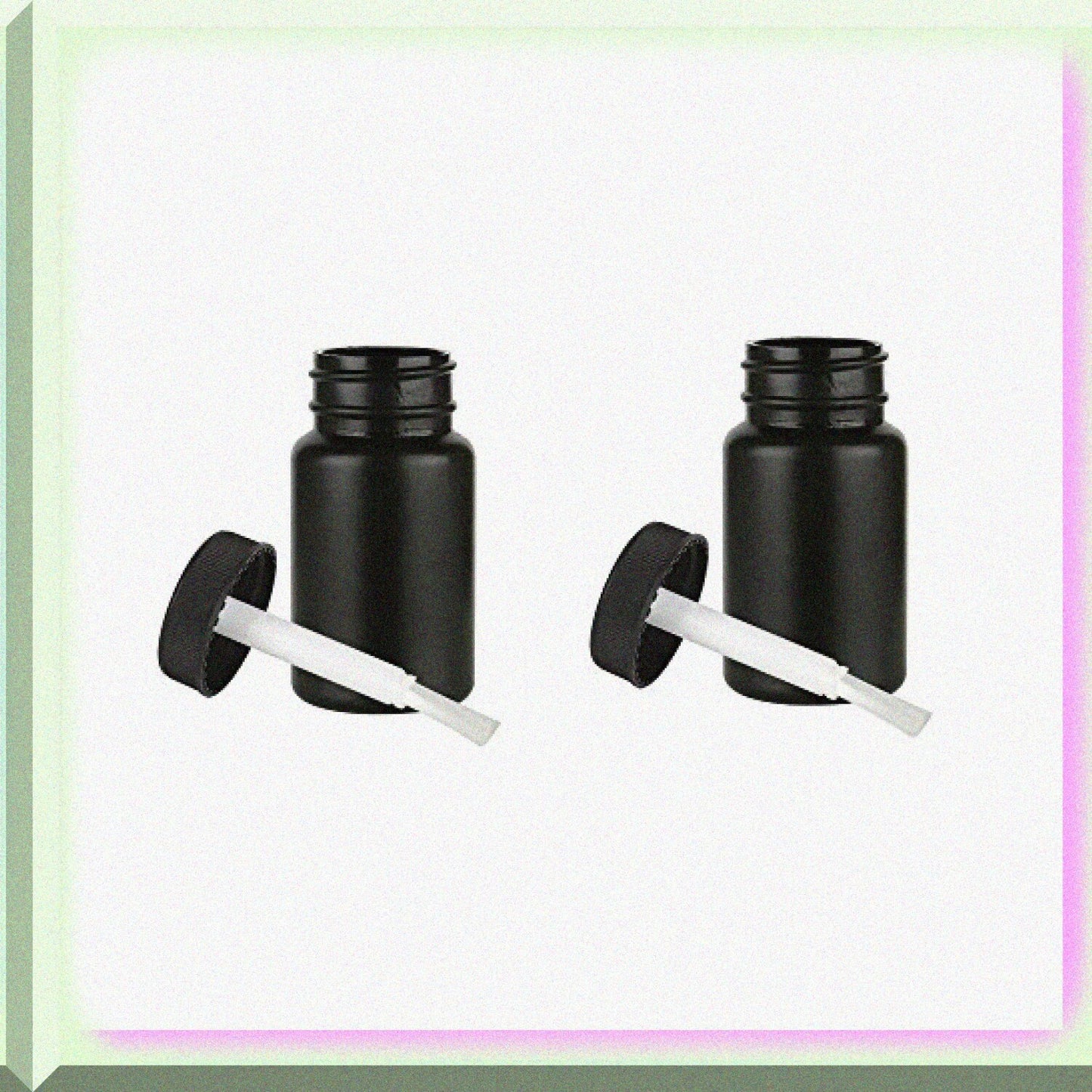 2oz Plastic Bottles with Brush Applicator Caps (Set of 2)