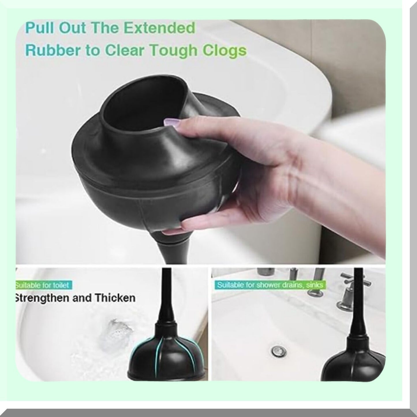 Tet Plunger and Bowl Brush Set Black