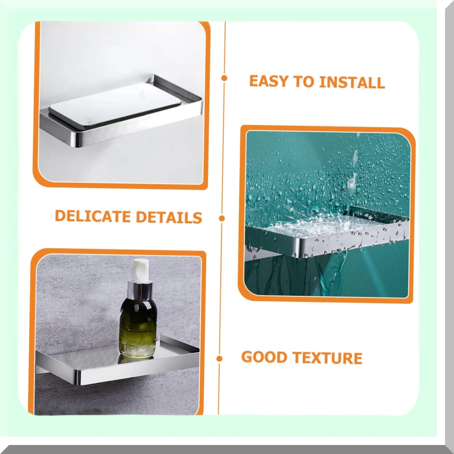 Bathroom Wall Mount Phone Shelf Black 18.5x9cm