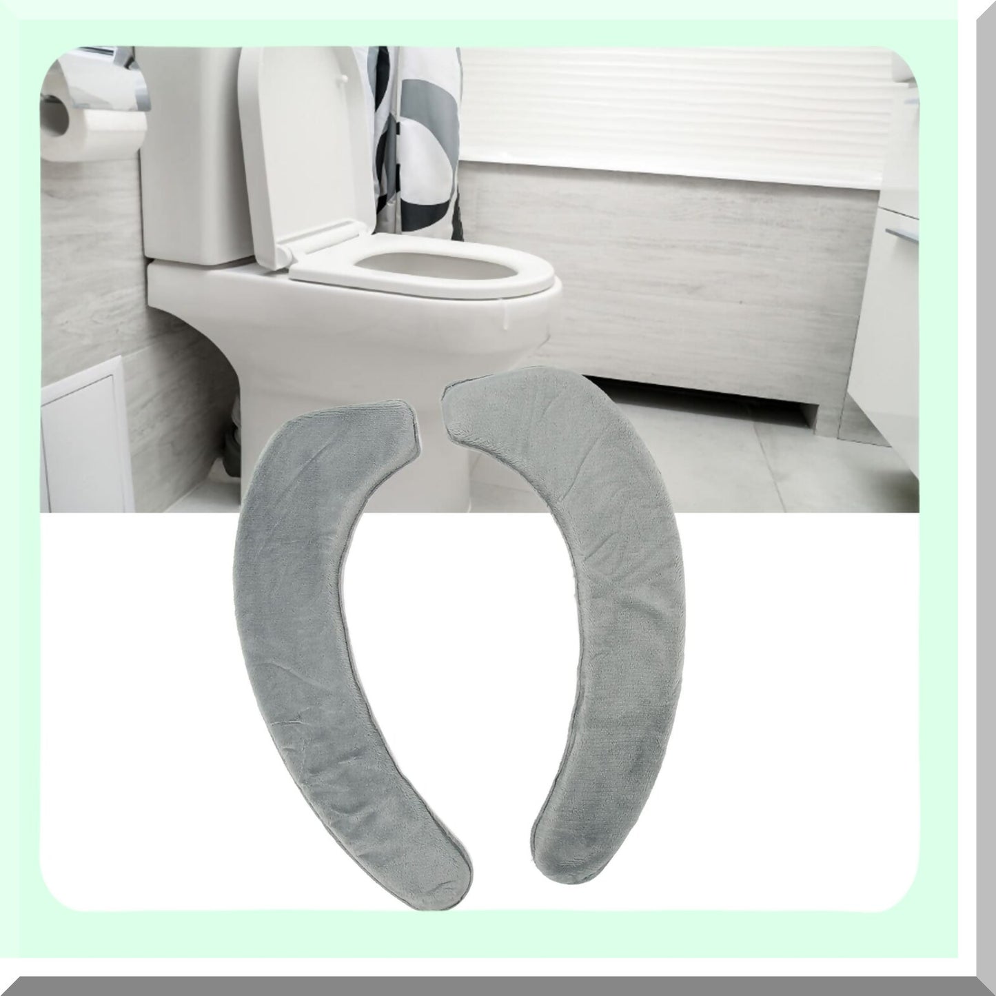 2 Pcs Self Adhesive Tet Seat Cover Grey 15.7in