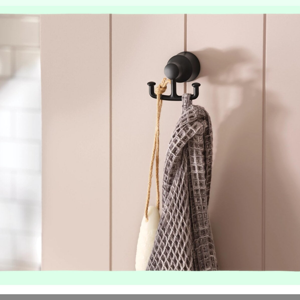 Dartmoor Double Robe or Towel Hook Matte Black