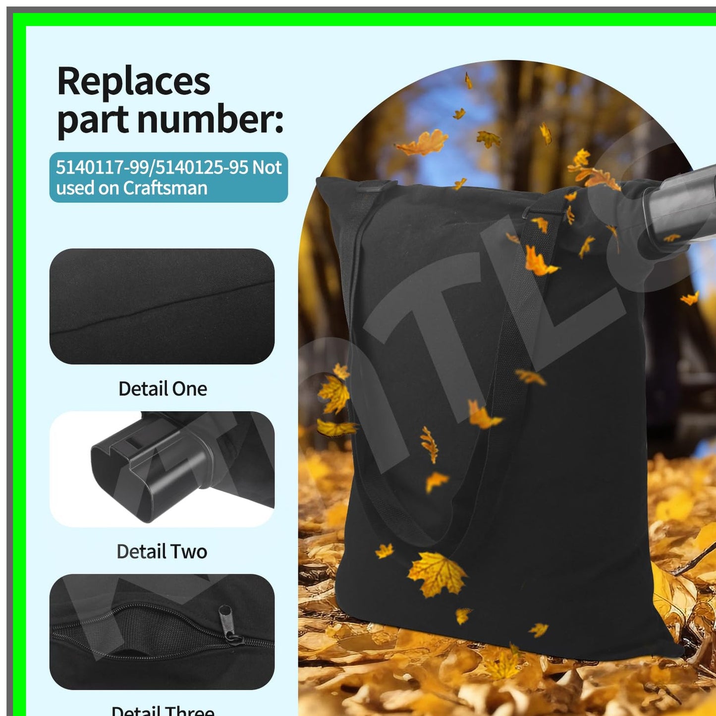 Leaf Blower Vacuum Shoulder Bag Compatible with Black Decker Models