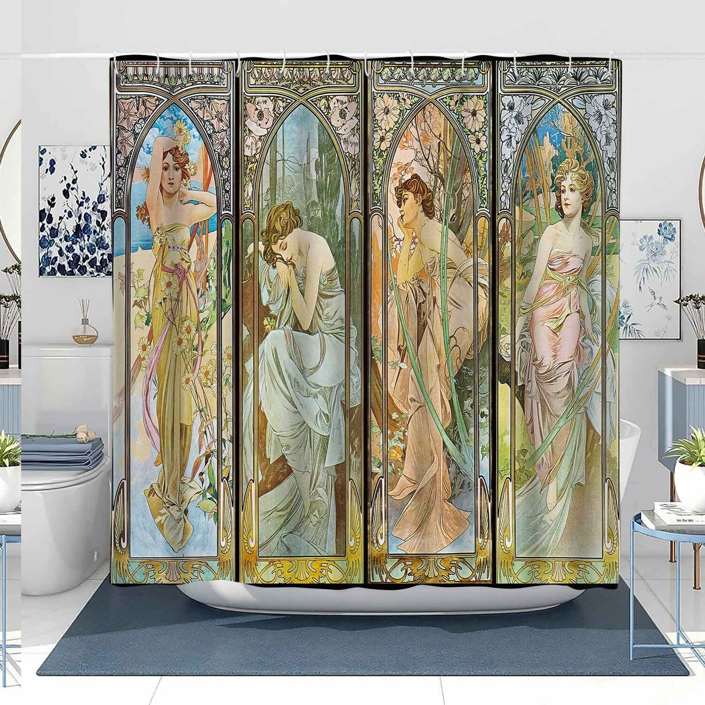 Art Nouveau Lady Shower Curtain 72" x 78"
