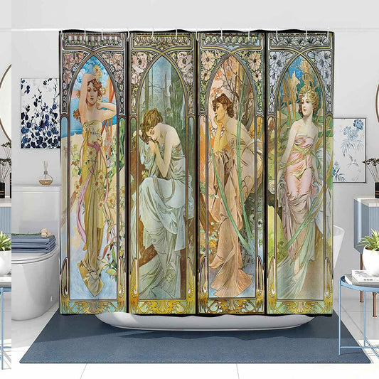 Art Nouveau Lady Shower Curtain 72" x 78"