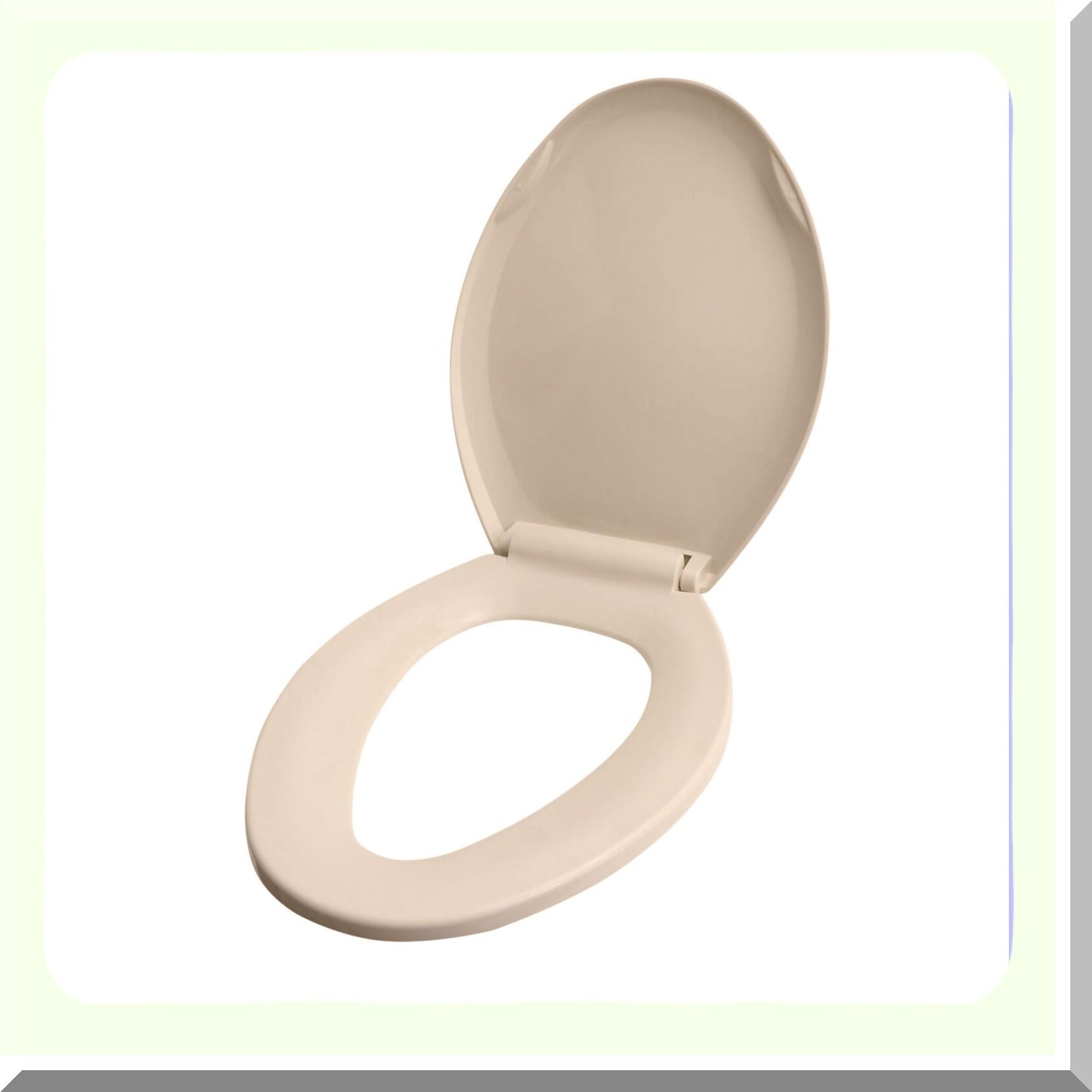 Elongated Plastic Toilet Seat with Adjustable Hinge