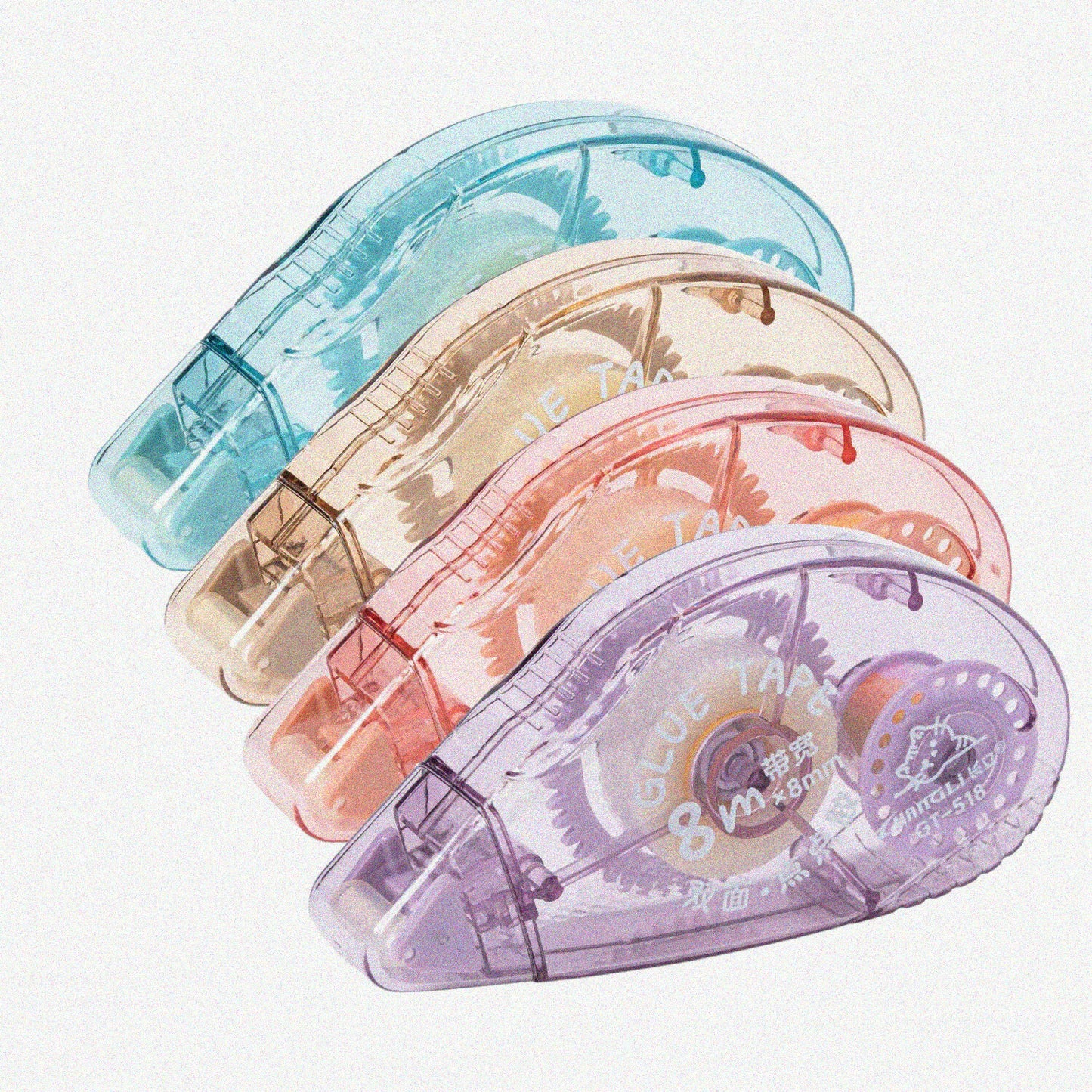 4 Pack Double Sided Tape Rollers 0.31in x 26.25ft