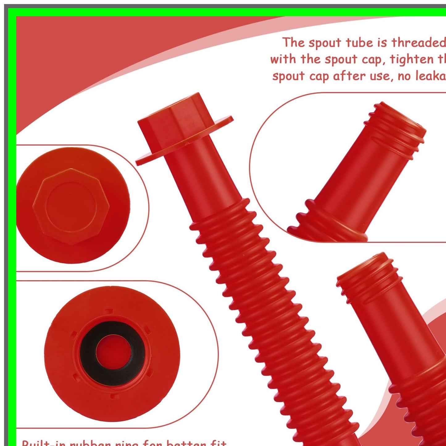 Gas Can Spout Replacement Kit with Vent Caps and Gasket for Easy Pouring