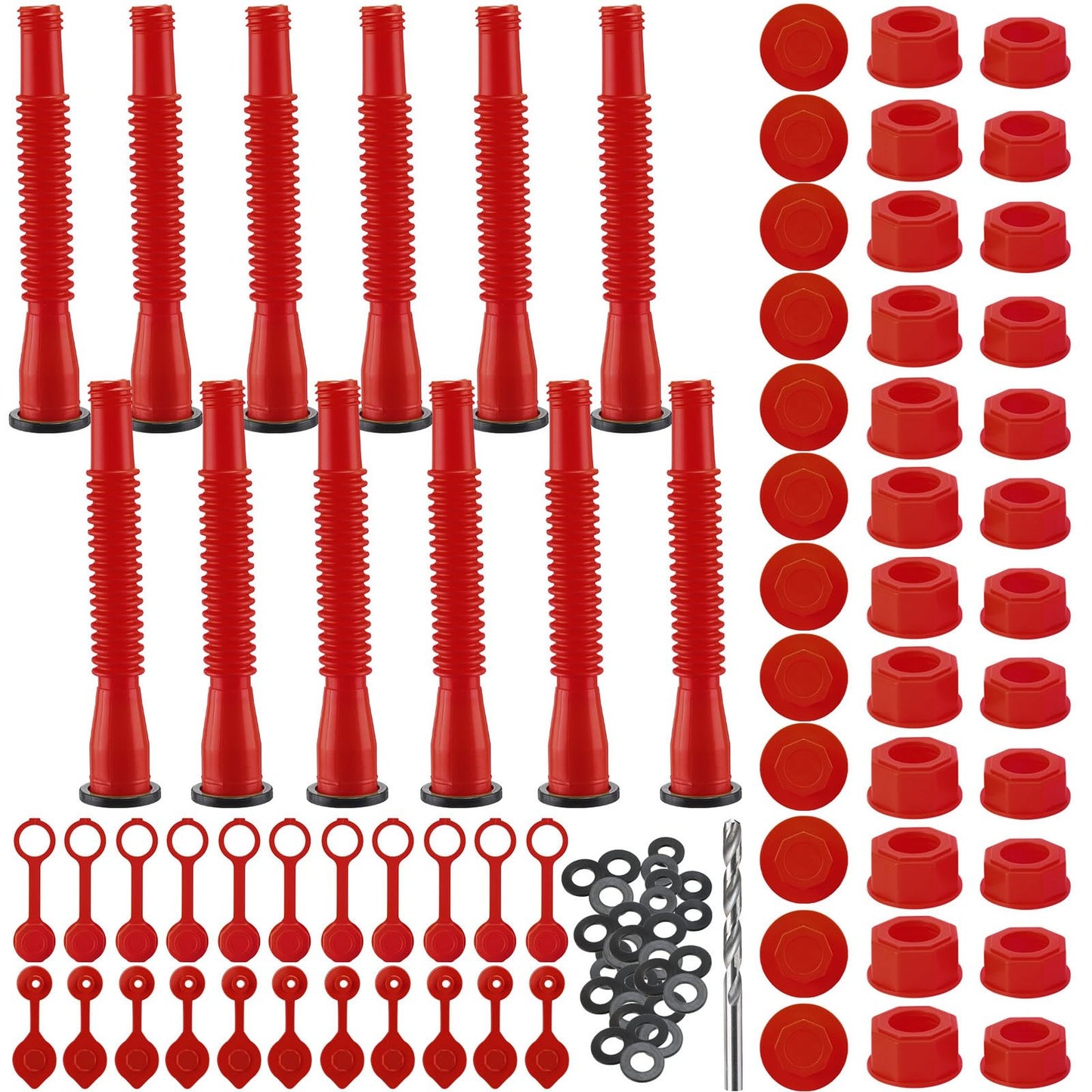 Gas Can Spout Replacement Kit with Vent Caps and Gasket for Easy Pouring