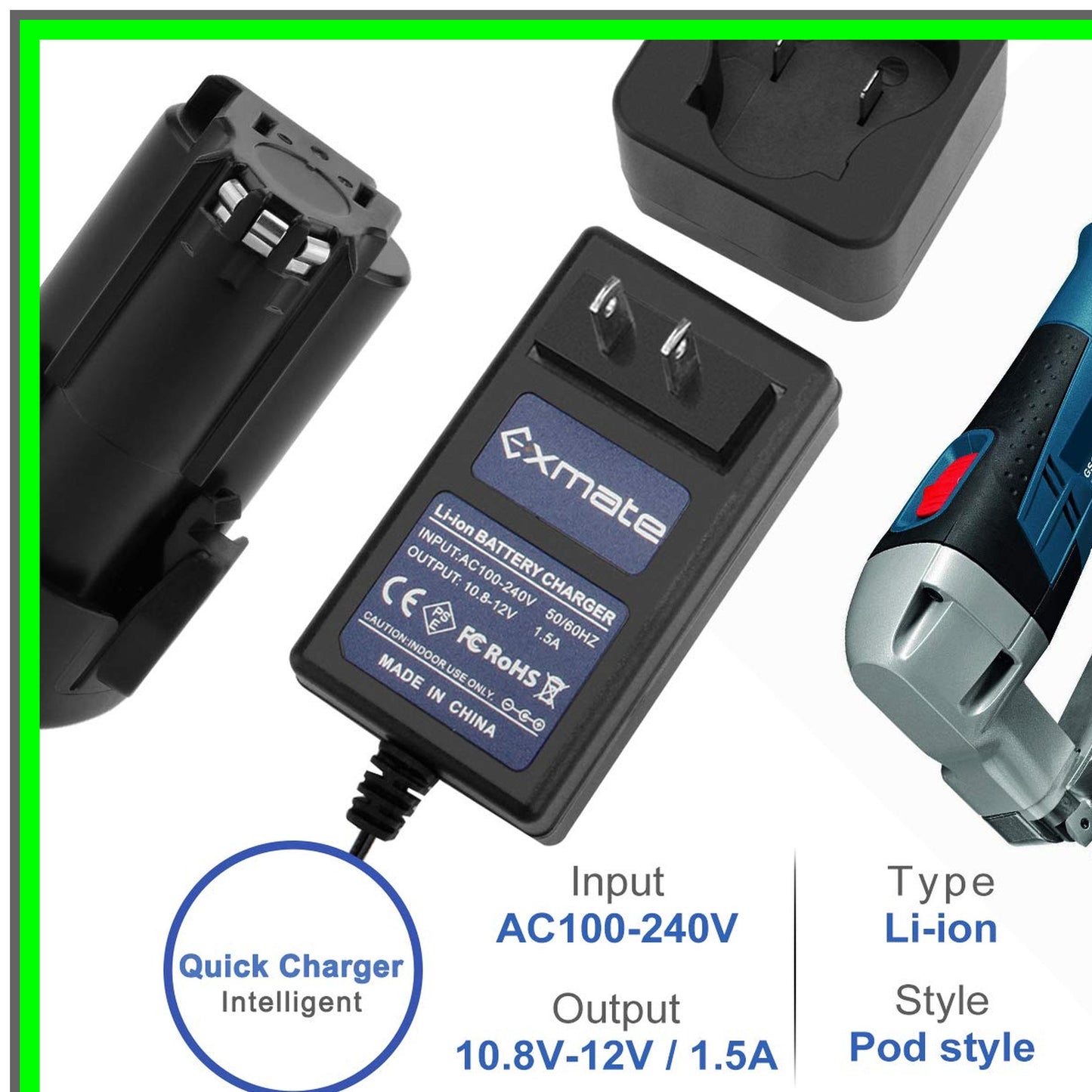 12V Lithium Battery Charger for Black and Decker Pod Style Batteries