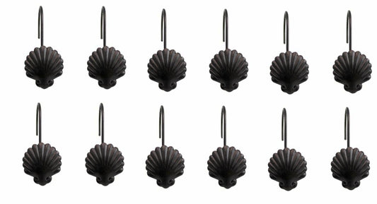 Sea Shell Shower Curtain Hooks Set of 12 Bronze