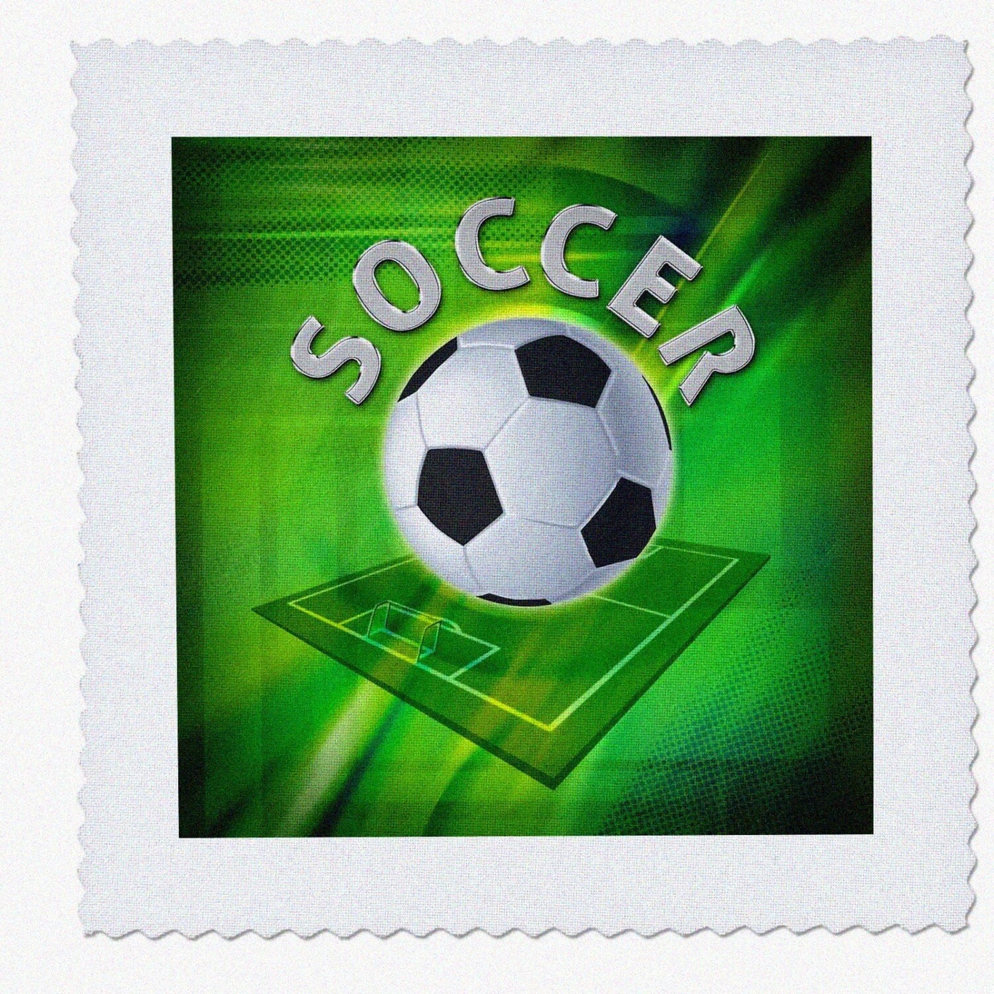 Soccer Quilt Square 10x10 Inches