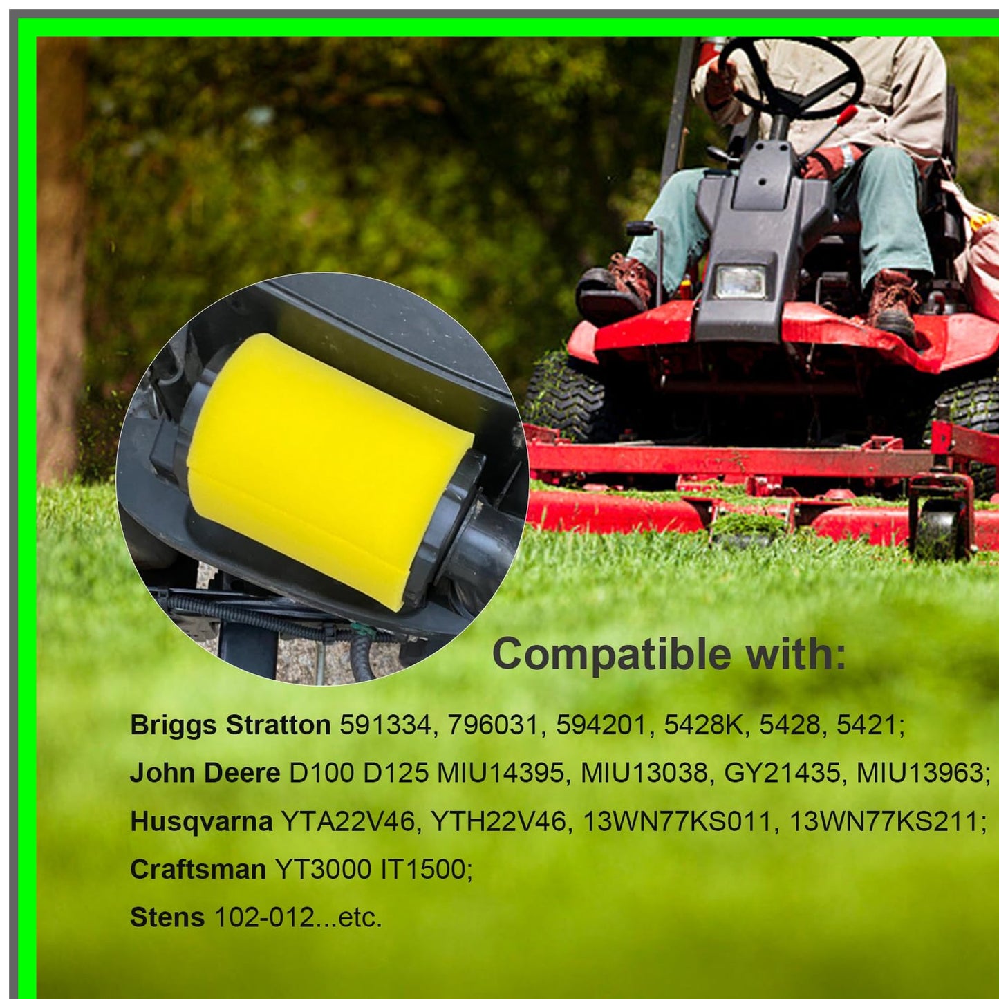 Efficient Lawn Mower Air Filter Set with Foam Pre-Cleaners for Briggs Stratton