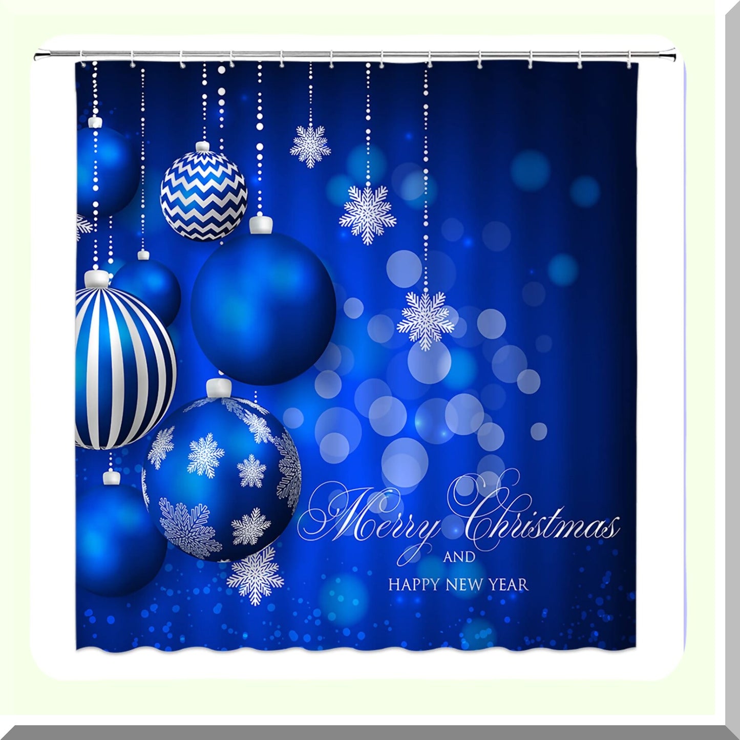 Blue Balls Winter Holiday Shower Curtain 70x70