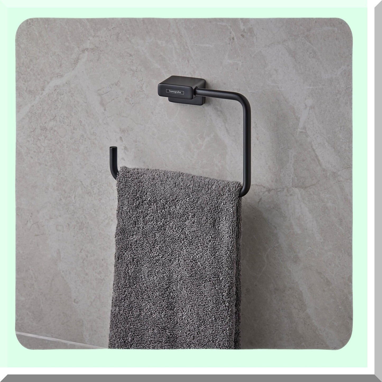 7-inch Matte Black Towel Ring