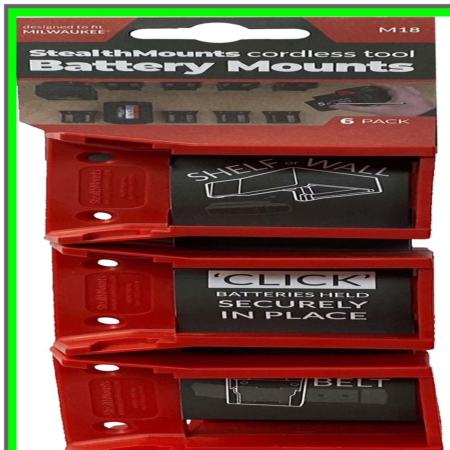 Milwaukee M18 Battery Holder Organizer - 8 Pack Storage Solution