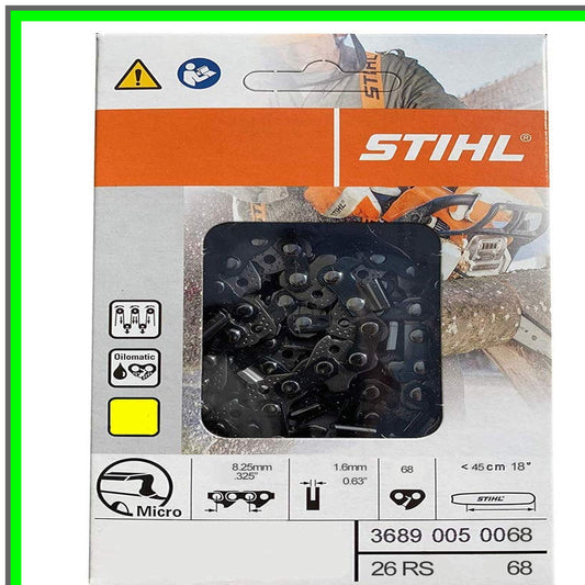 18 Inch Chainsaw Chain 26RS68 with 68 Drive Links 325 Pitch 063 Gauge
