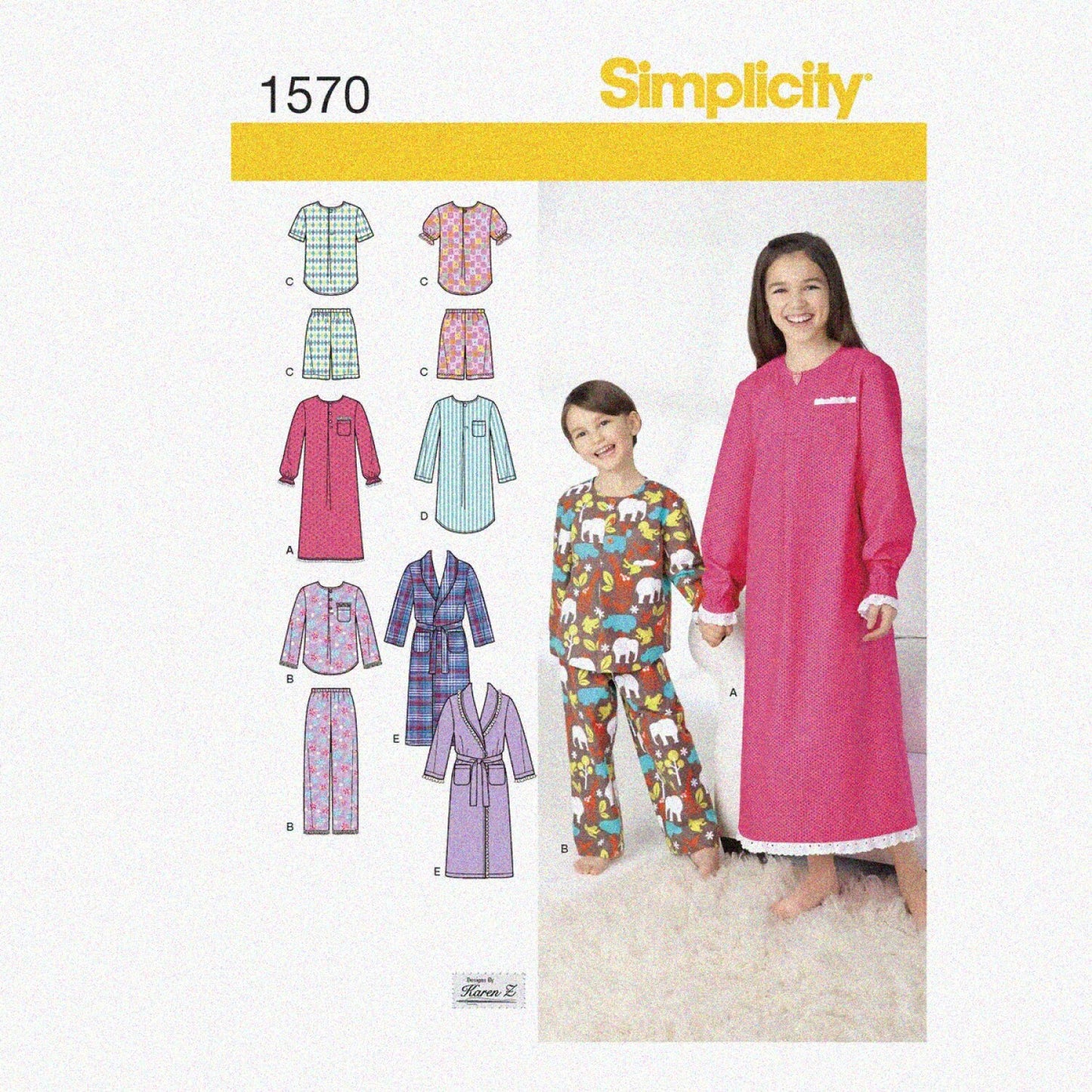 Children's Pajama Sewing Pattern Kit Sizes 3-6