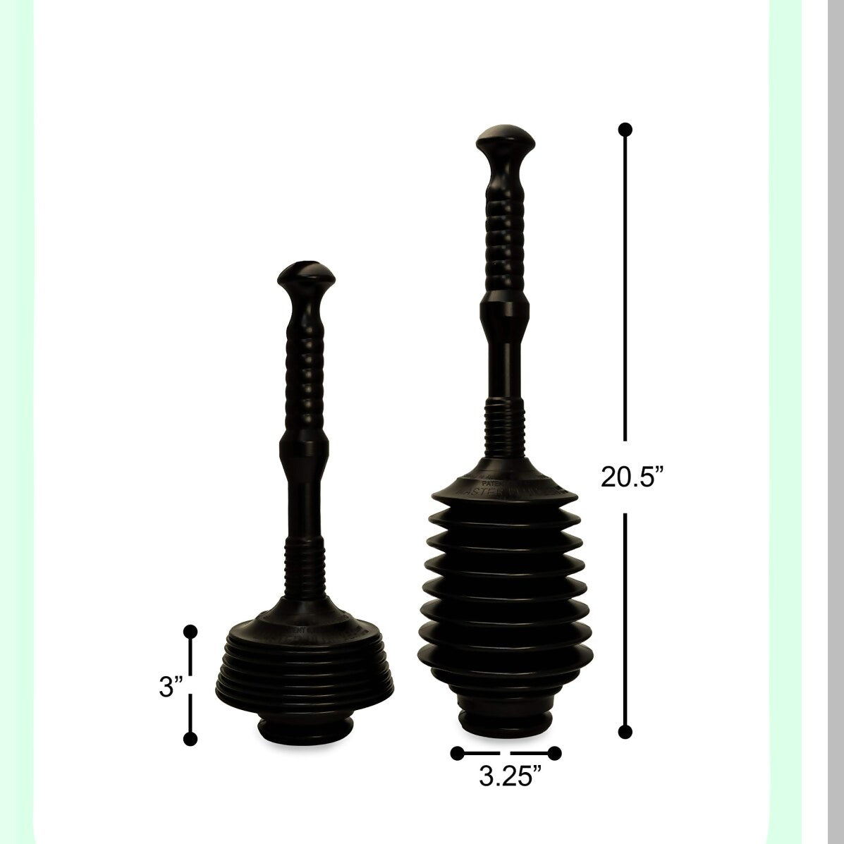 Heavy Duty Black Kitchen Sink Plunger 100 Capacity