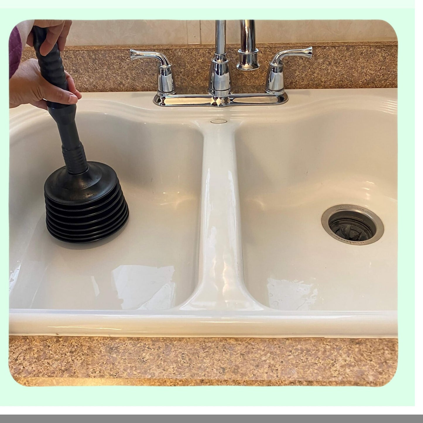 Heavy Duty Black Kitchen Sink Plunger 100 Capacity