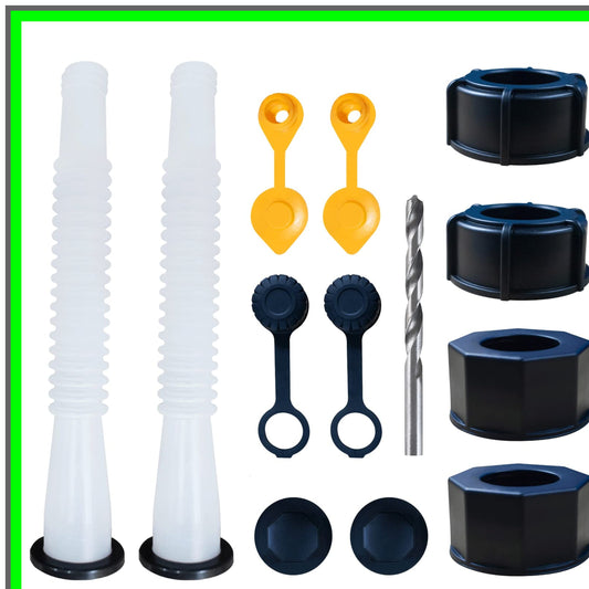 Gas Can Spout Replacement Kit with Vent Caps and Screw Collar Caps