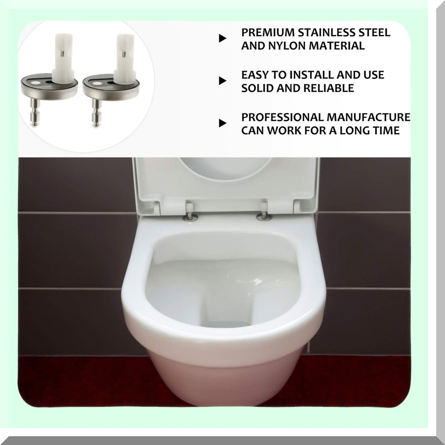 Tet Seats 4pcs Nylon Stainless Steel Hinges and Screws