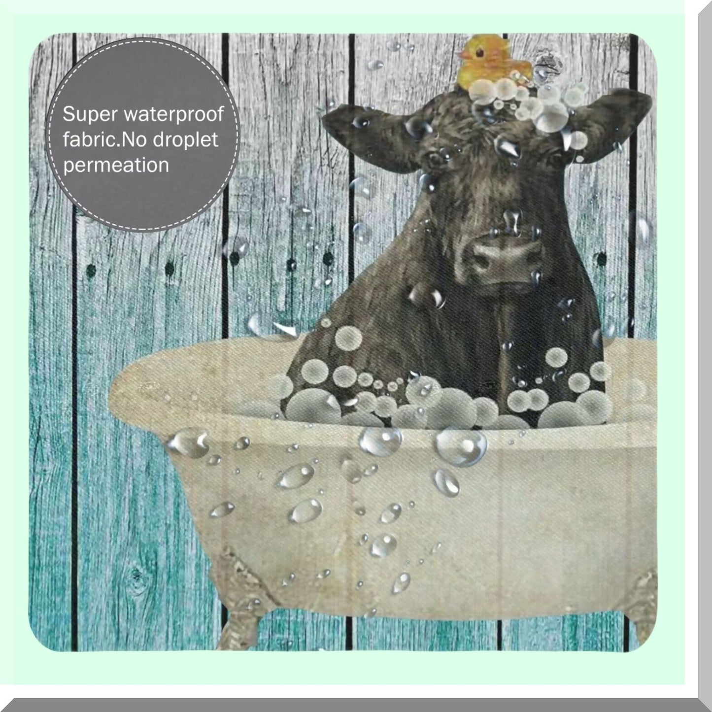 Funny Cow Shower Curtain 72x72 Inches with 12 Hooks