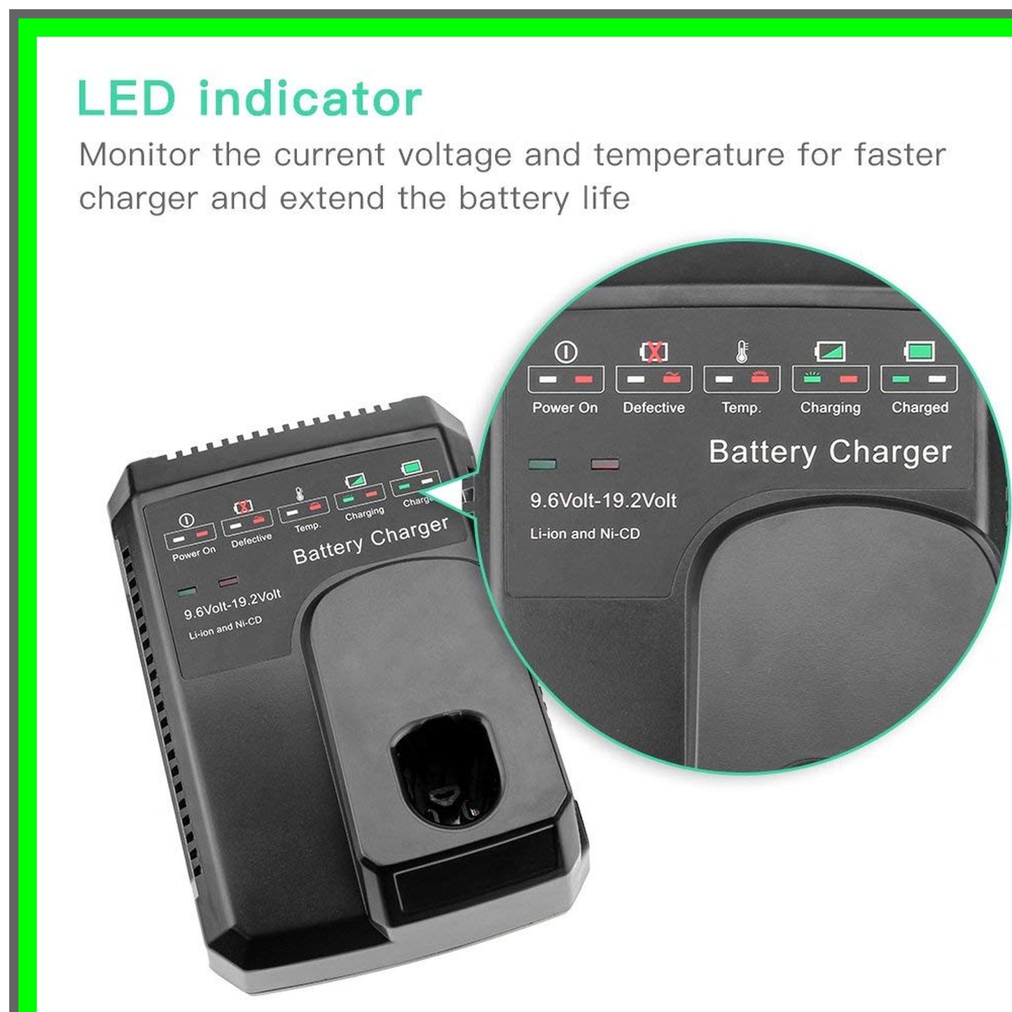 19.2V Smart Charger for C3 Lithium-ion Ni-Mh Ni-Cd Battery Replacement
