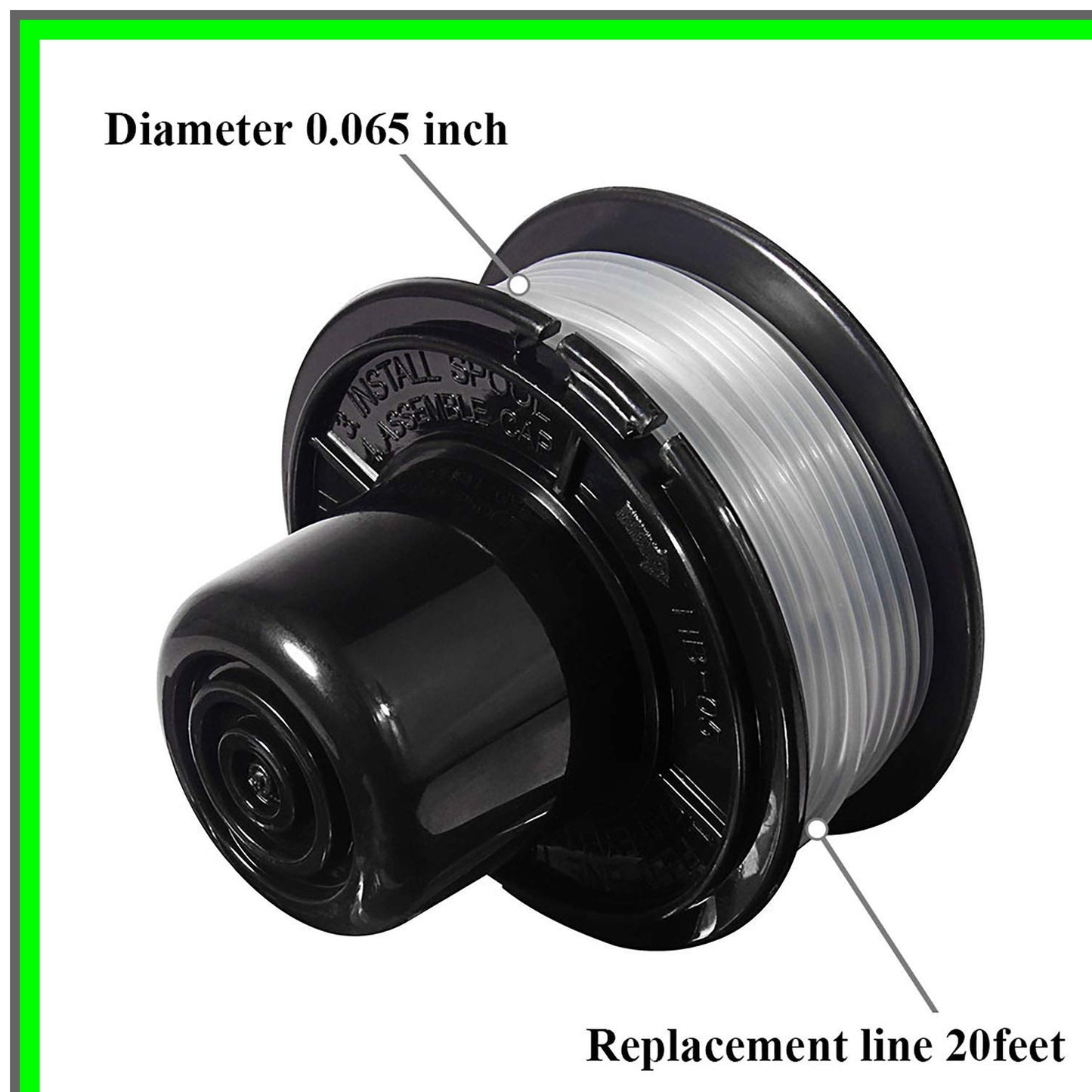 Efficient 20ft Trimmer Spool Line 0.065" for Black Decker Models 6-Pack