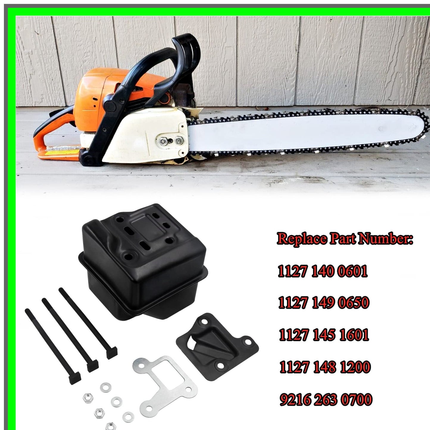 Stihl Chainsaw Exhaust Muffler Kit with Gasket and Fasteners 1127 140 0601