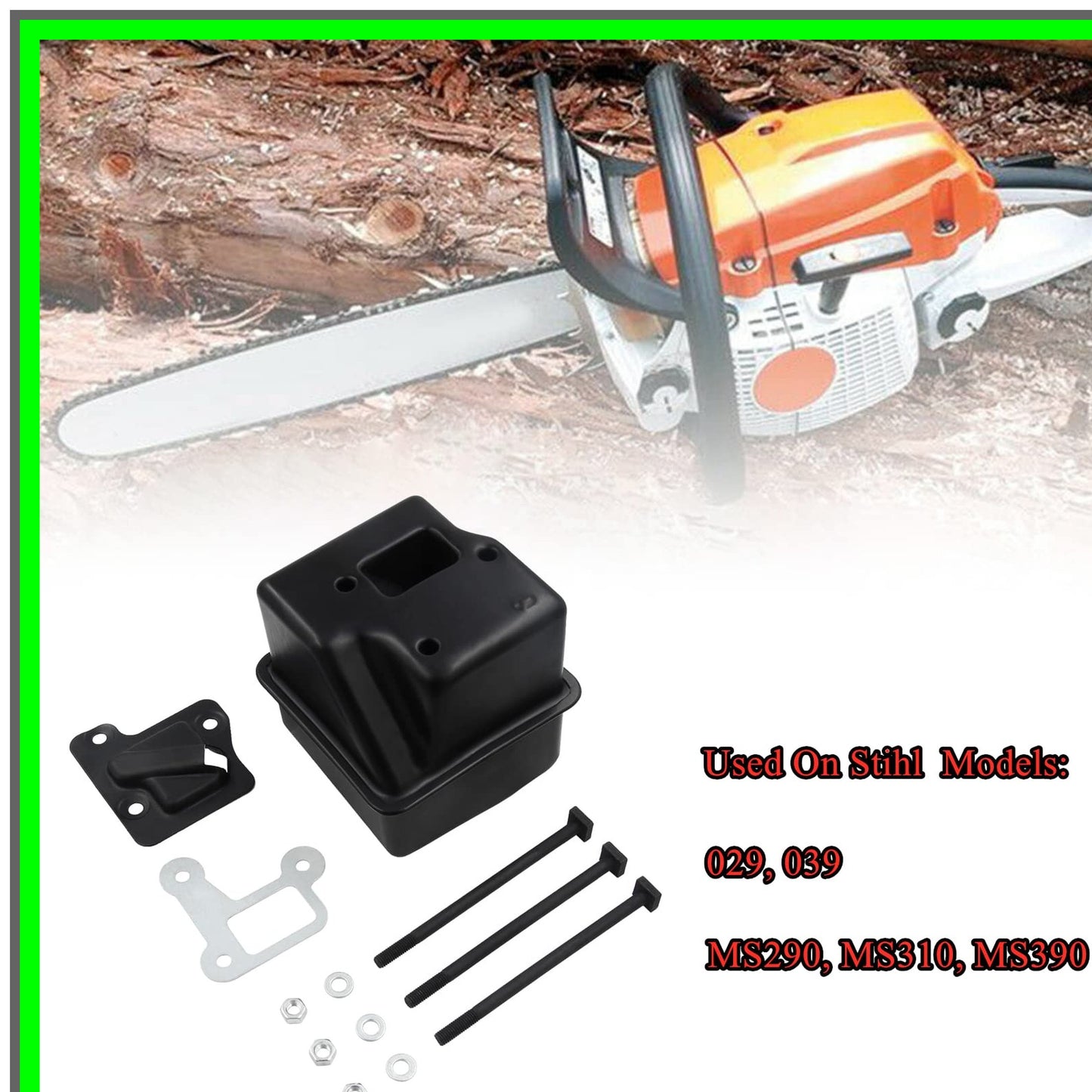 Stihl Chainsaw Exhaust Muffler Kit with Gasket and Fasteners 1127 140 0601