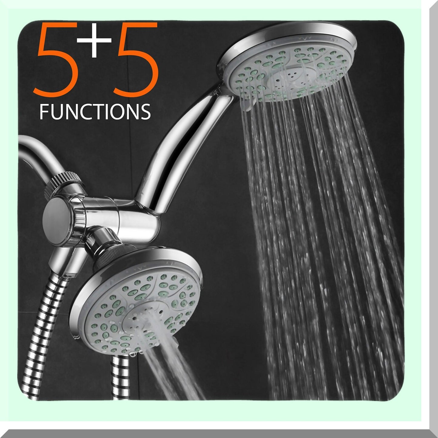 24-Setting Slimline Showerhead and Hand Shower Combo