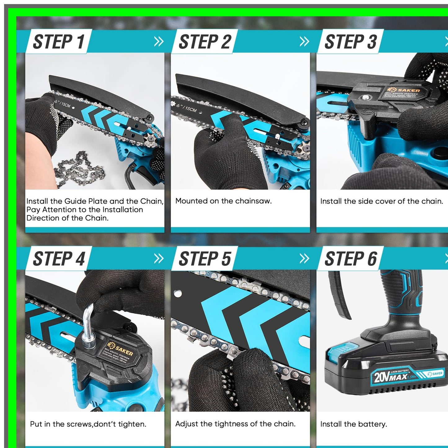 Compact Cordless Mini Chainsaw for Effortless Tree Trimming and Gardening