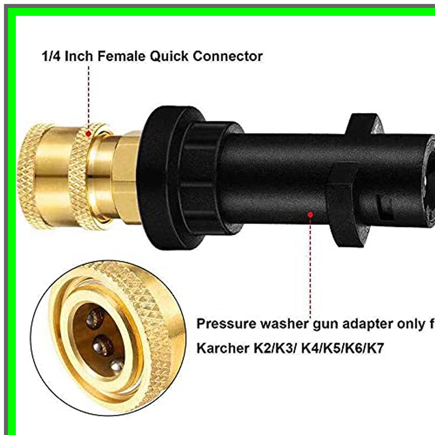 High Pressure Washer Gun Adapter with Quick Connect Nozzle Tips Set