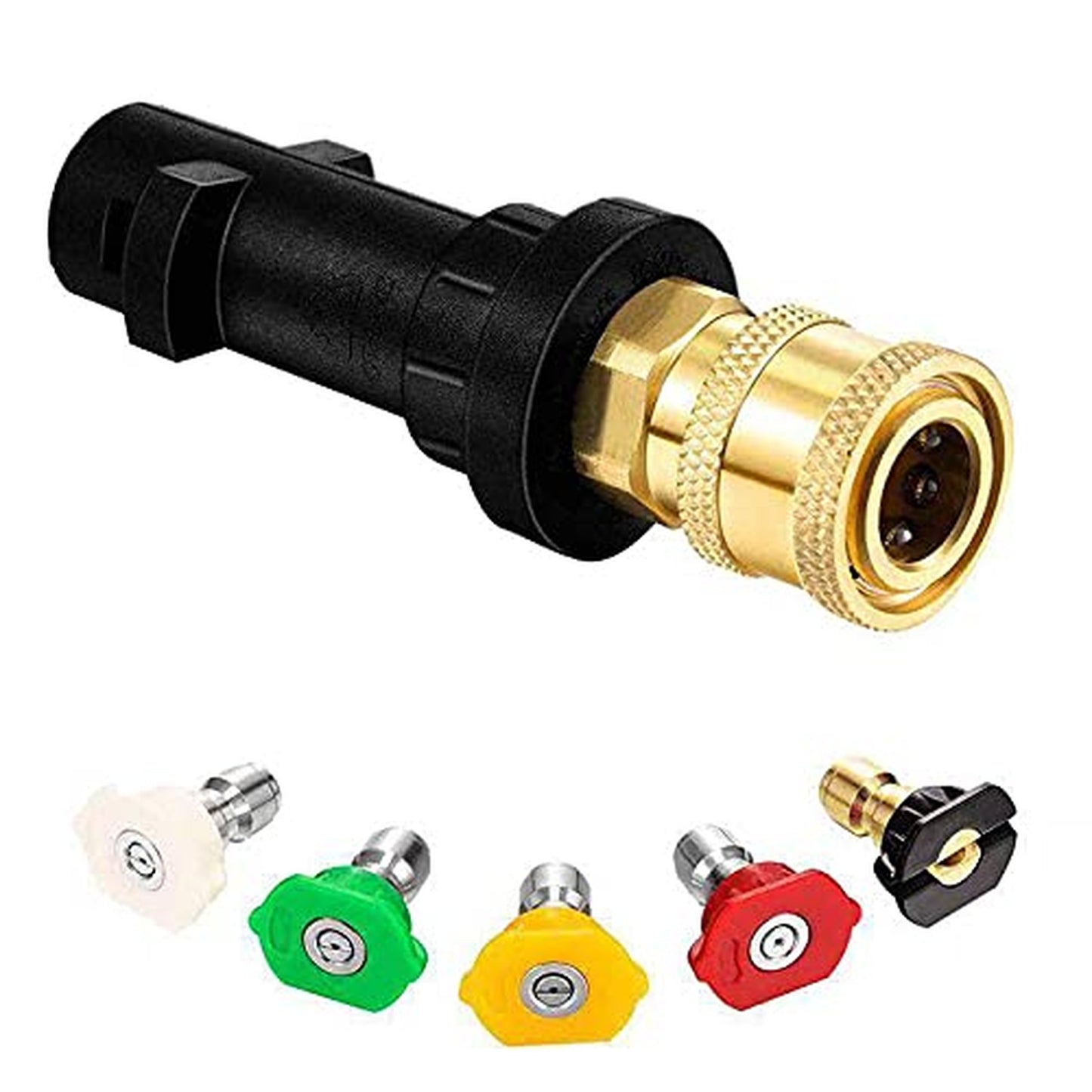 High Pressure Washer Gun Adapter with Quick Connect Nozzle Tips Set