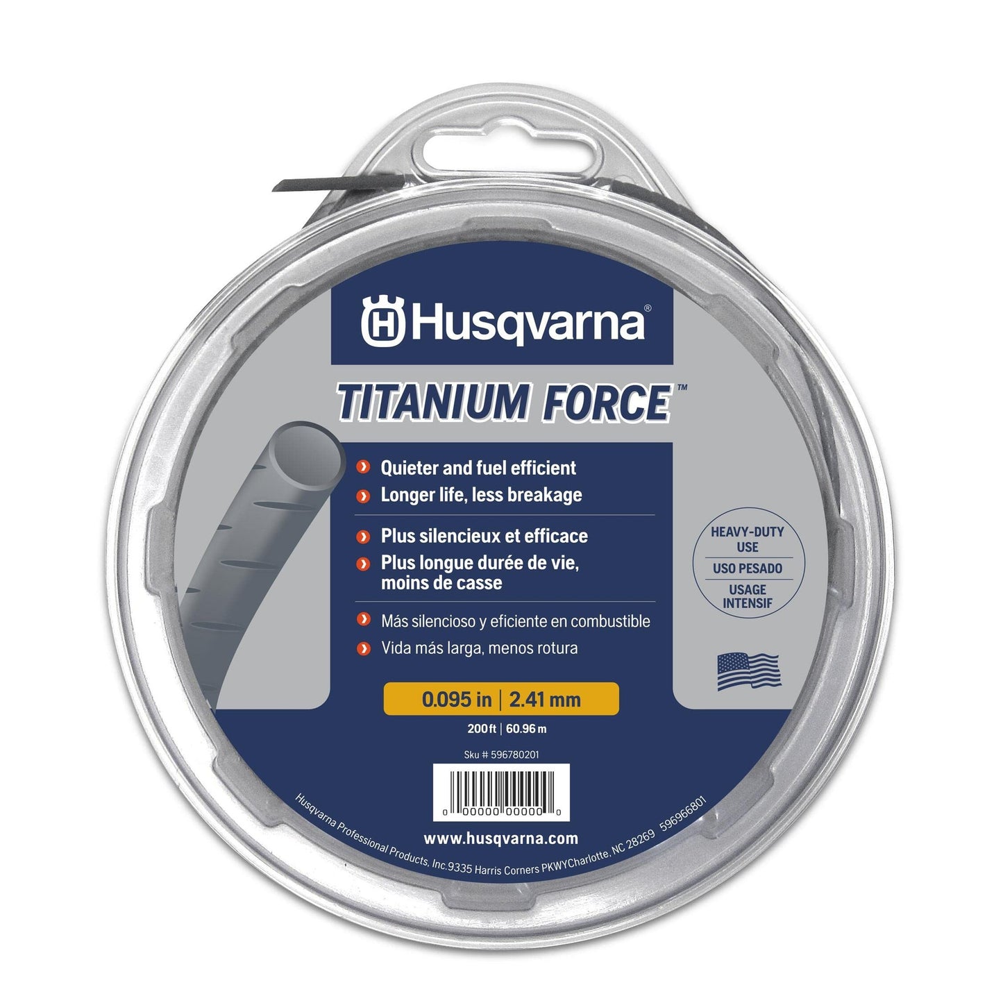 Titanium Force 095-Inch String Trimmer Line 140ft Spool Silver