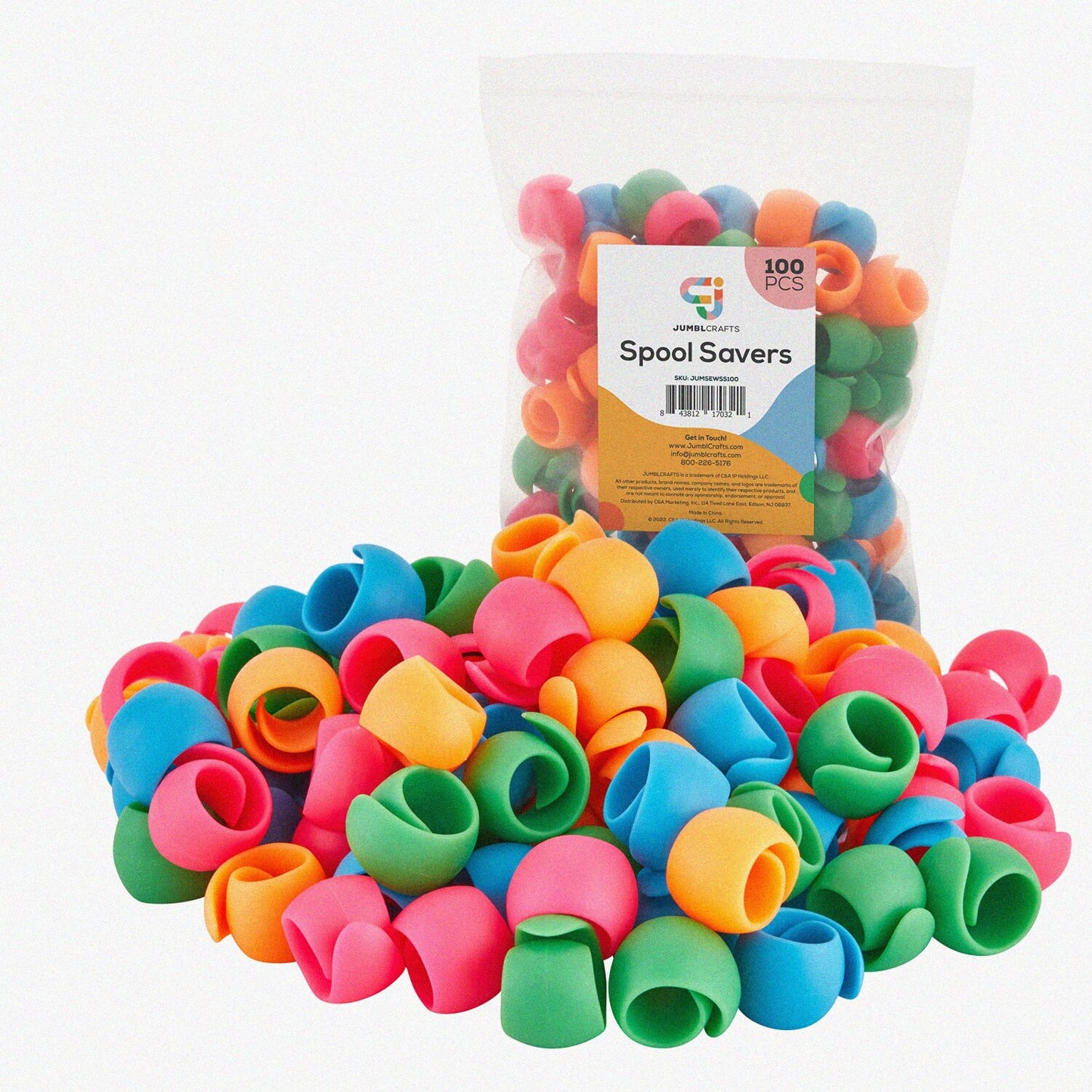 Thread Spool Savers 100-Piece Silicone Wrap Holders