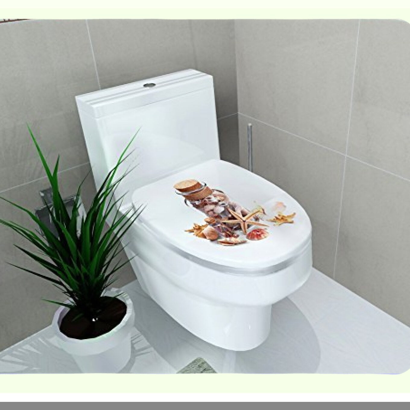 Bathroom Decals Seashell Starfish 14x16 inches