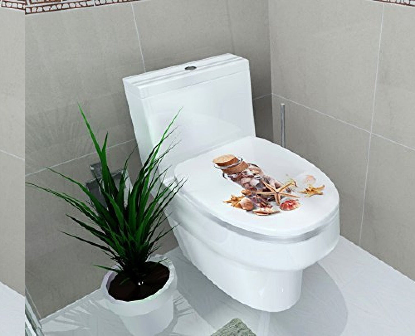 Bathroom Decals Seashell Starfish 14x16 inches