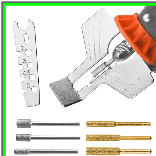 Chainsaw Blade Sharpener Kit with Angle Guide and Diamond Files