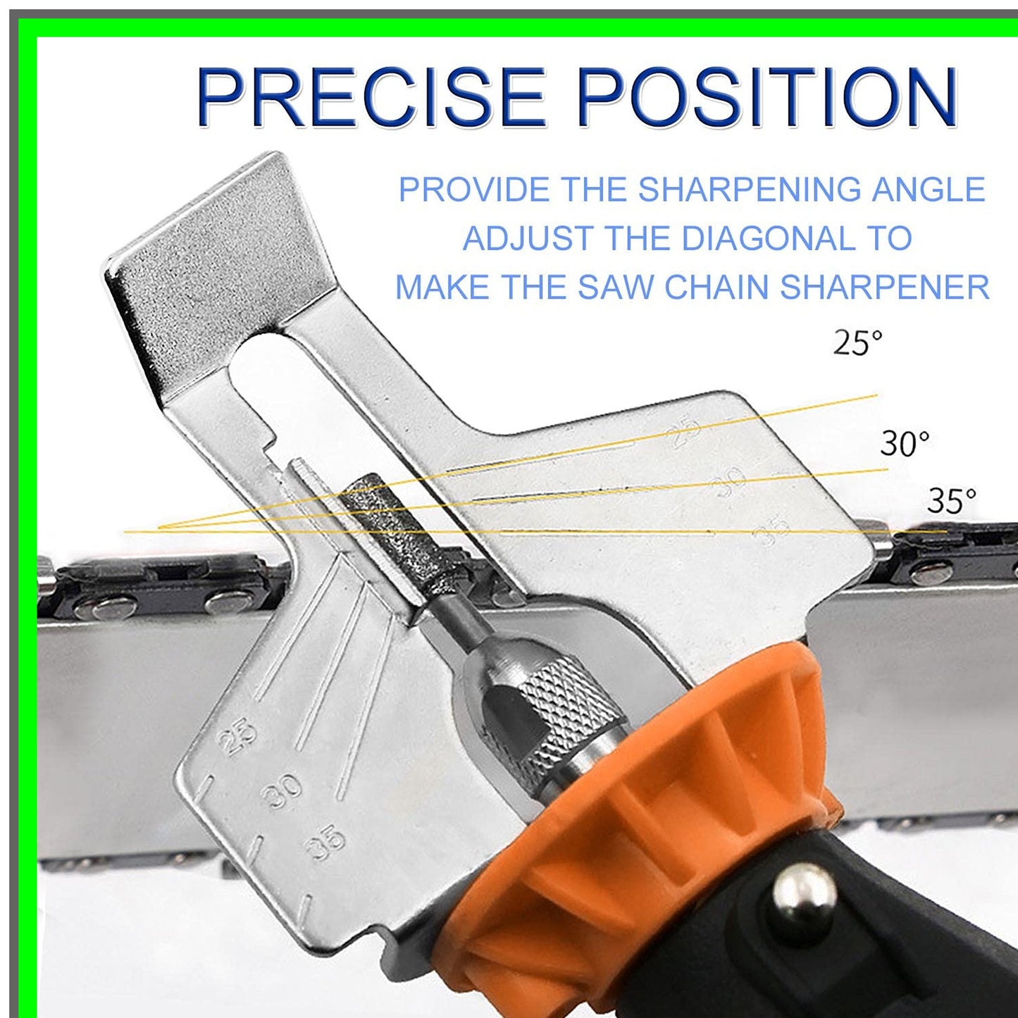 Chainsaw Blade Sharpener Kit with Angle Guide and Diamond Files