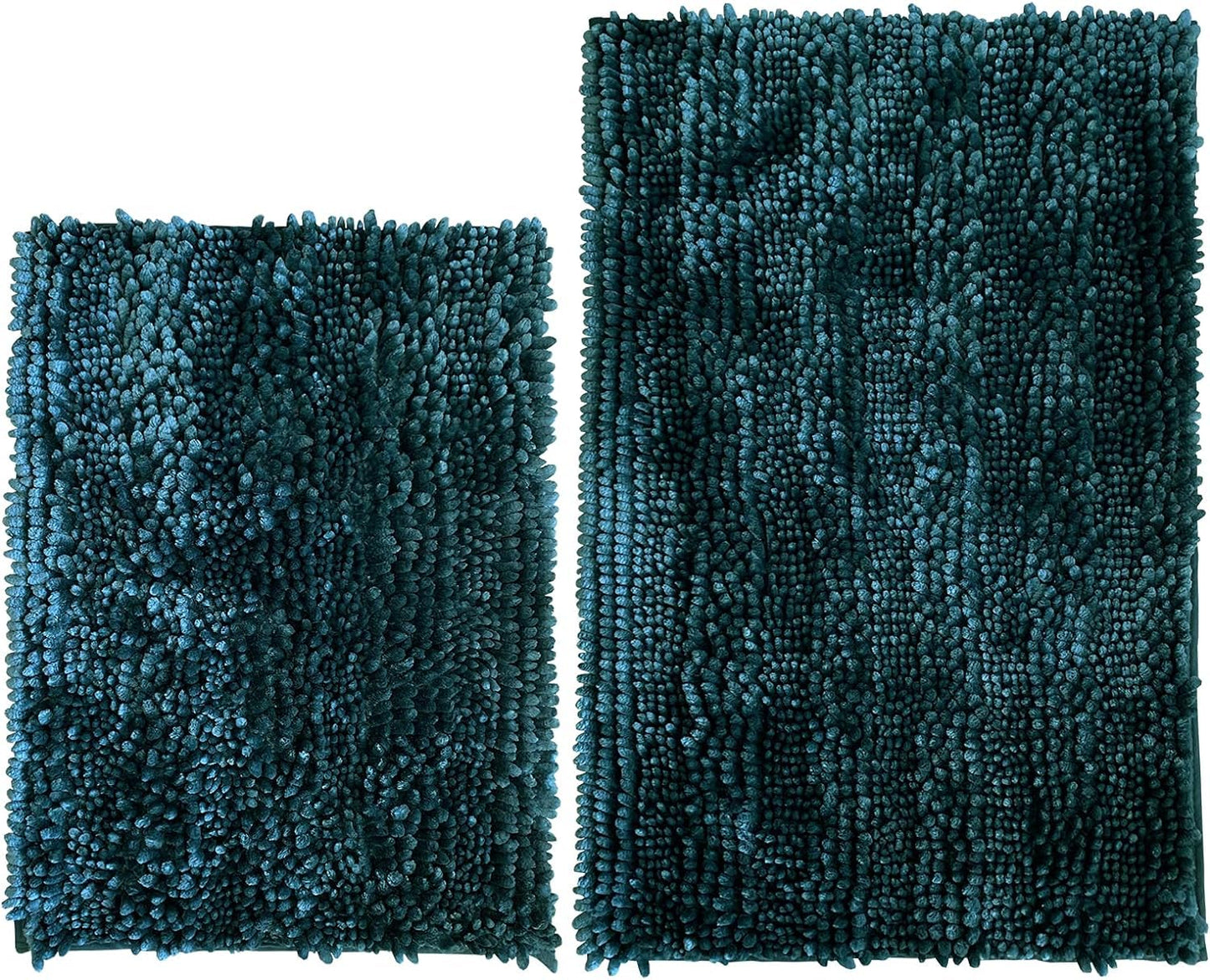 Dark Teal Bathroom Rug Set of 2, 20x32 & 16x24