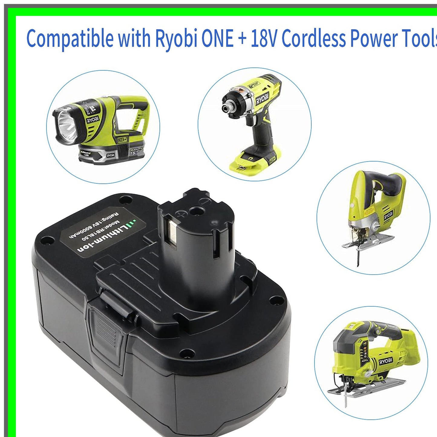 High Performance 18V Lithium-ion Battery Replacement for Ryobi Tools